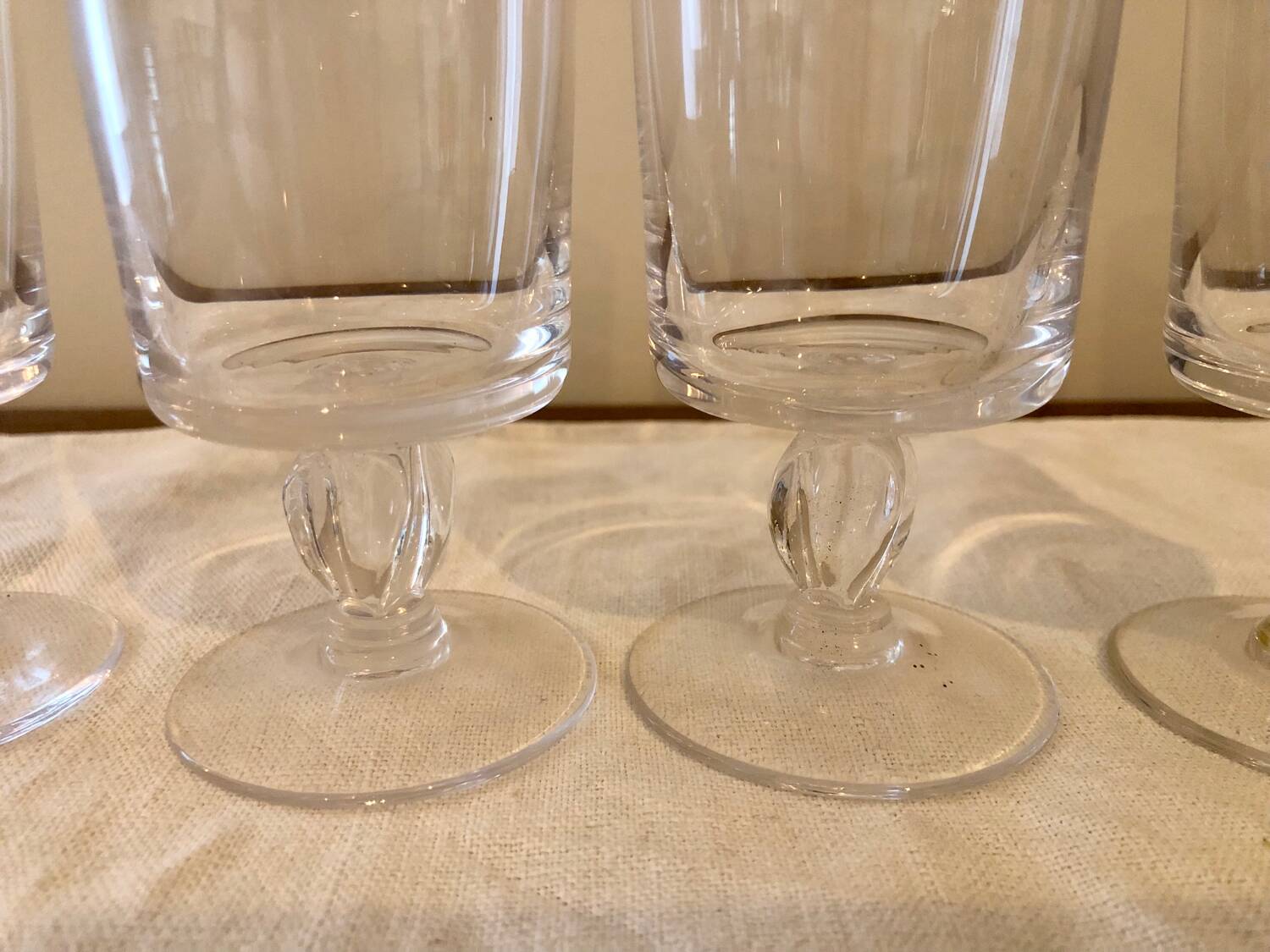 4 antique stemmed glasses