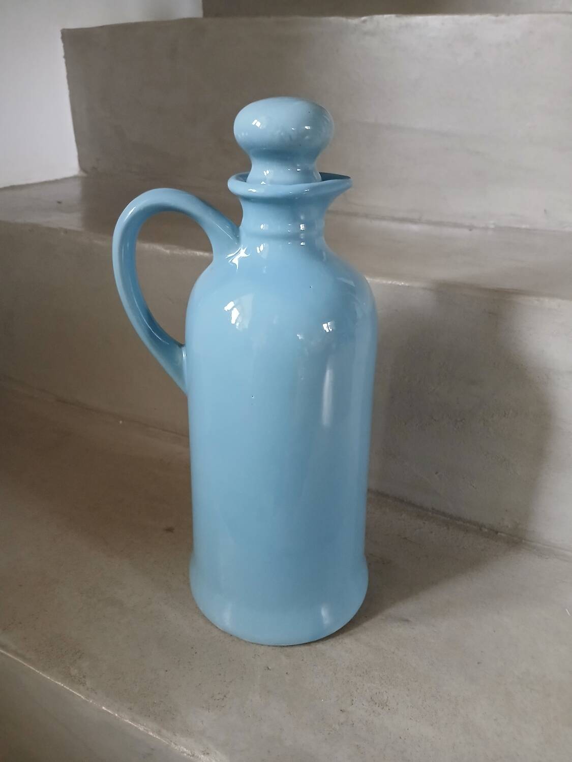 Blue ceramic bottle