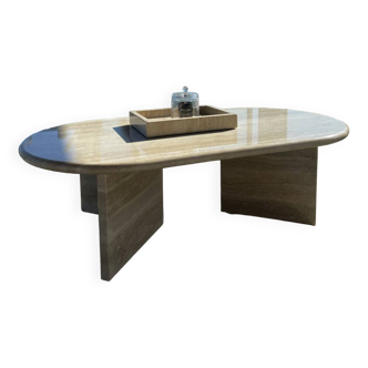 Rectangular oblong coffee table 100% Roman Travertine