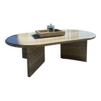 Rectangular coffee table oblong format 100% Roman Travertine