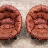 Lounge Set in Cognac color by Illum Wikkelsø for Ryesberg Møbler, 1970