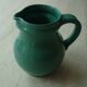 Green/duck blue ceramic milk jug