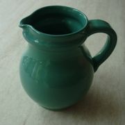 Green/duck blue ceramic milk jug