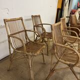 Set of 4 rattan chairs