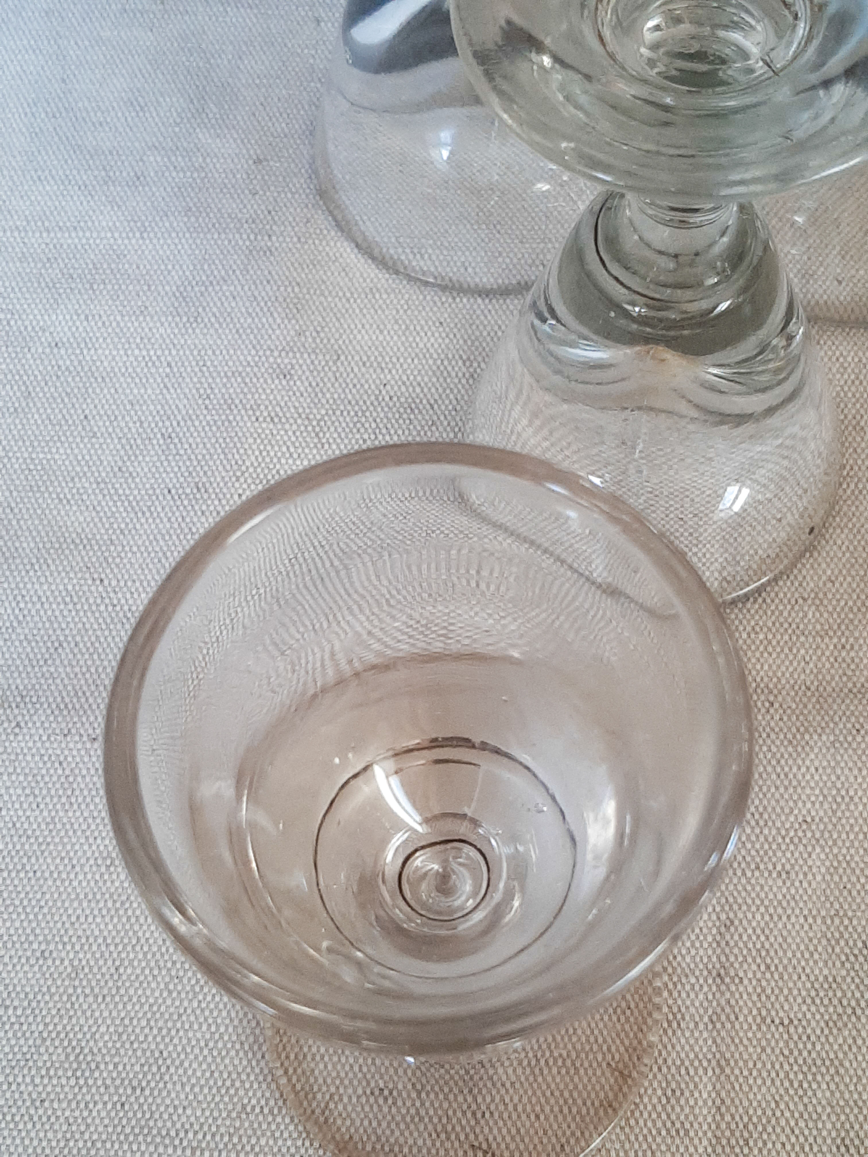 Old bistro glasses with thick bottoms