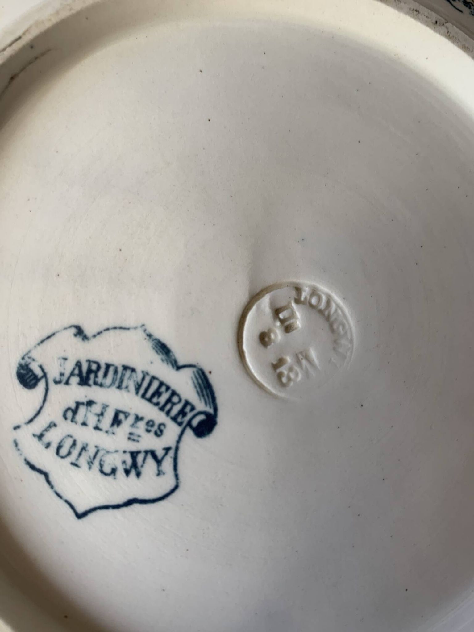 Broc de toilette joufflu Jardinière Longwy 1900s