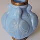 Art Deco vase in molded and pressed opaline. Stamped CLA France décor of Birds