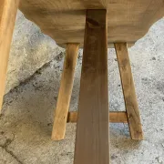Banc en noyer design brutaliste années 50 