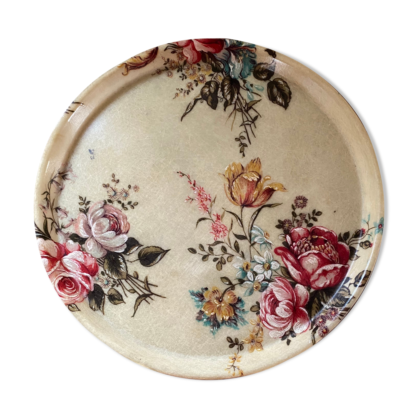 Vintage floral round top