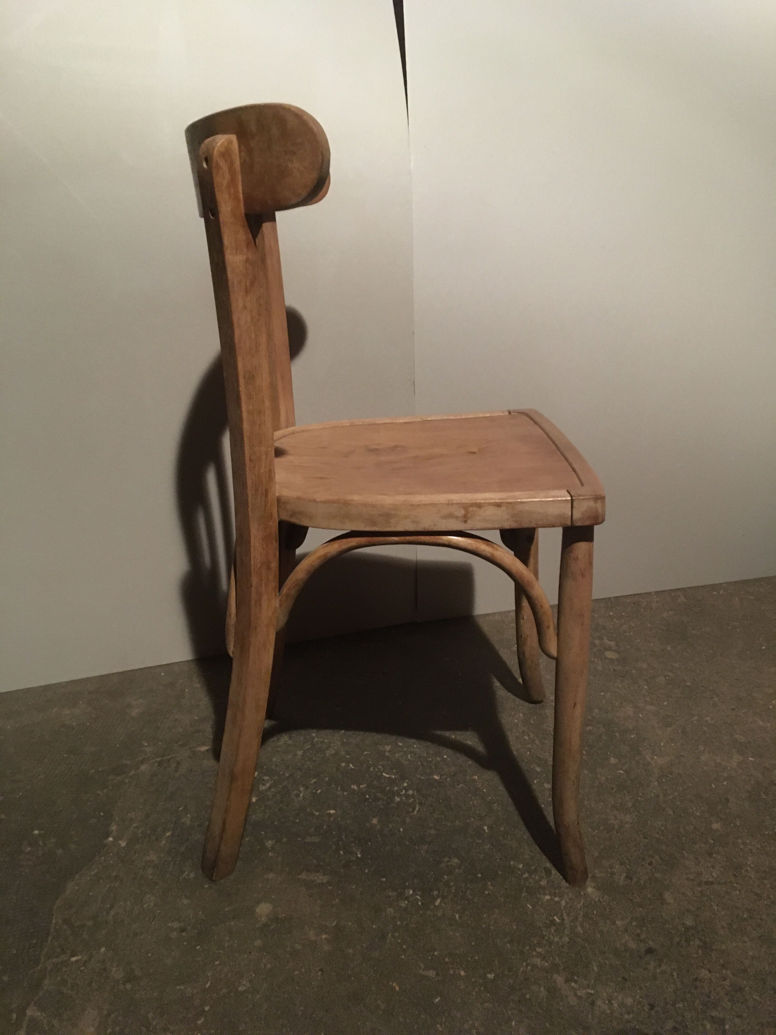 Lot of 2 vintage wooden bistro chairs