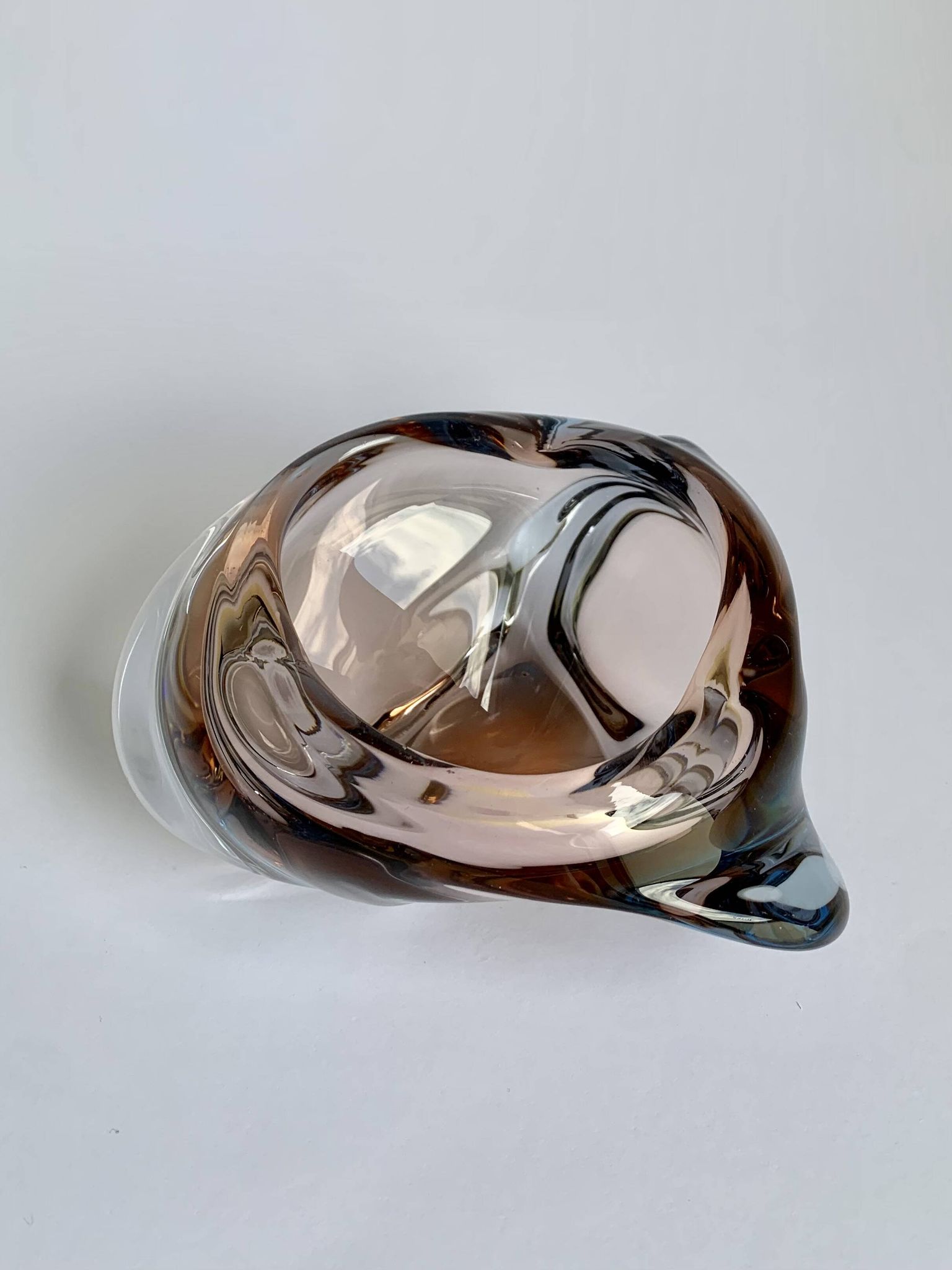 Ashtray Skrdlovice Art Glass, Czech 1960s