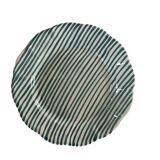Assiette rayure fine vert 25cm