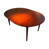 Table ronde extensible scandinave vintage en palissandre "Ingrid"