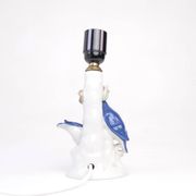 Vintage porcelain lamp base with kingfishers by Wagner & Apel