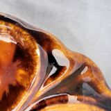 6 oyster plates ceramic slip Vallauris diam 22.5 cm