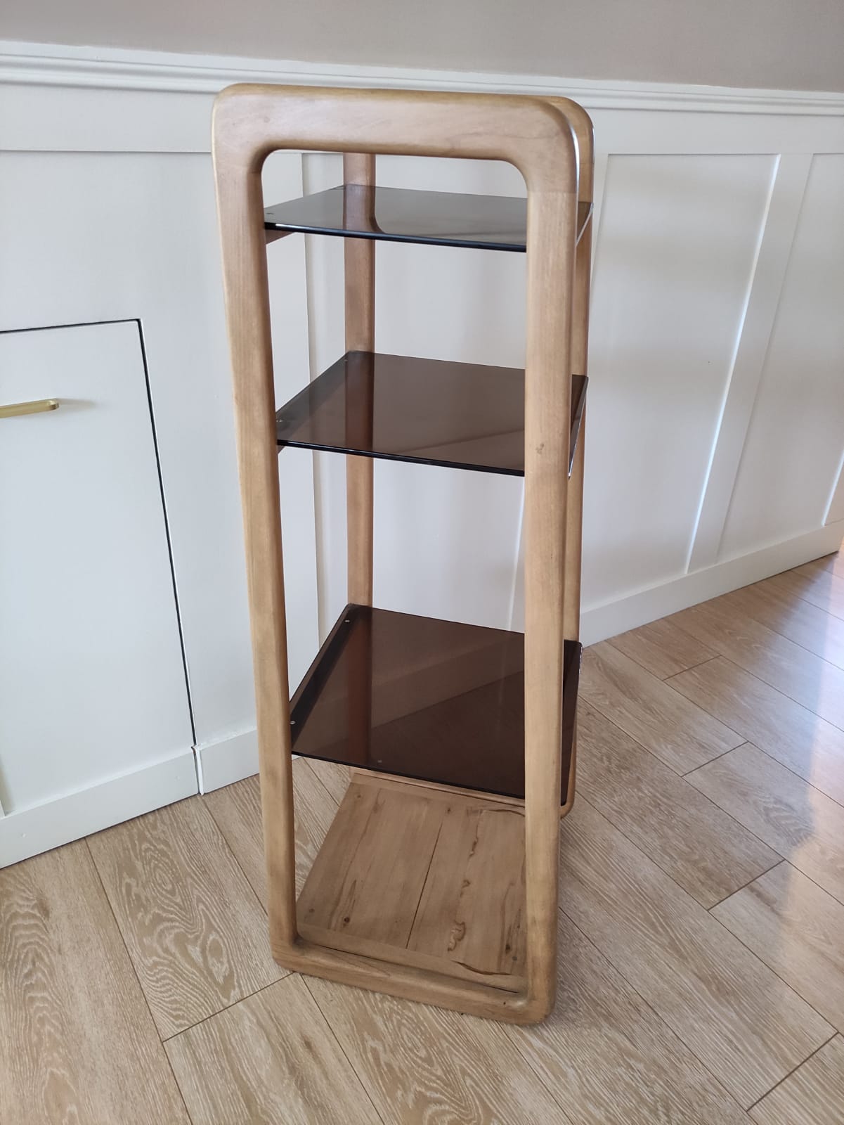 Scandinavian shelf in wood and plexiglass 70s