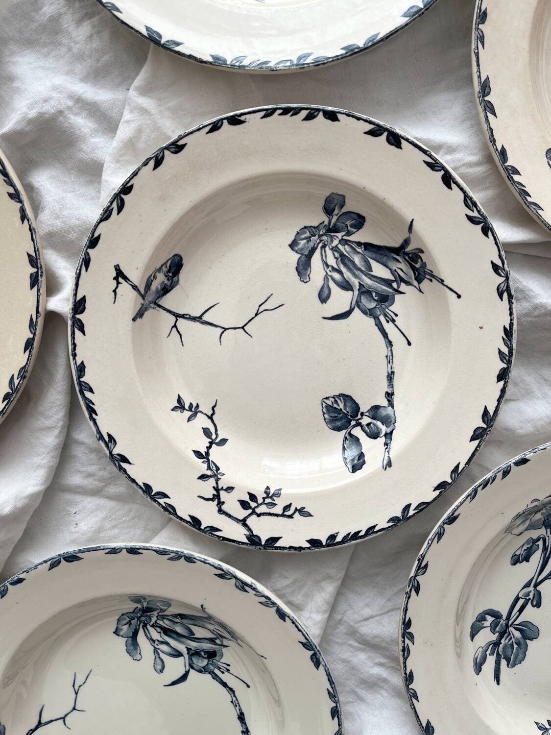 6 “Oxford” ironstone soup plates from Choisy le Roi