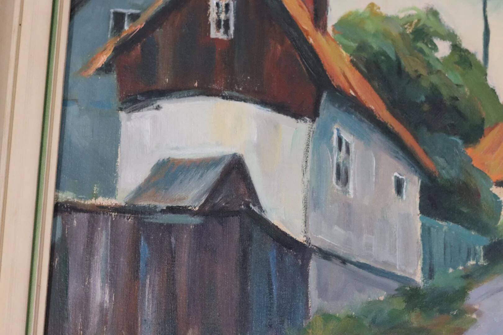 « Scène de village » par Alvar Johansson
