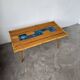 Rattan and ceramic coffee table, 60s