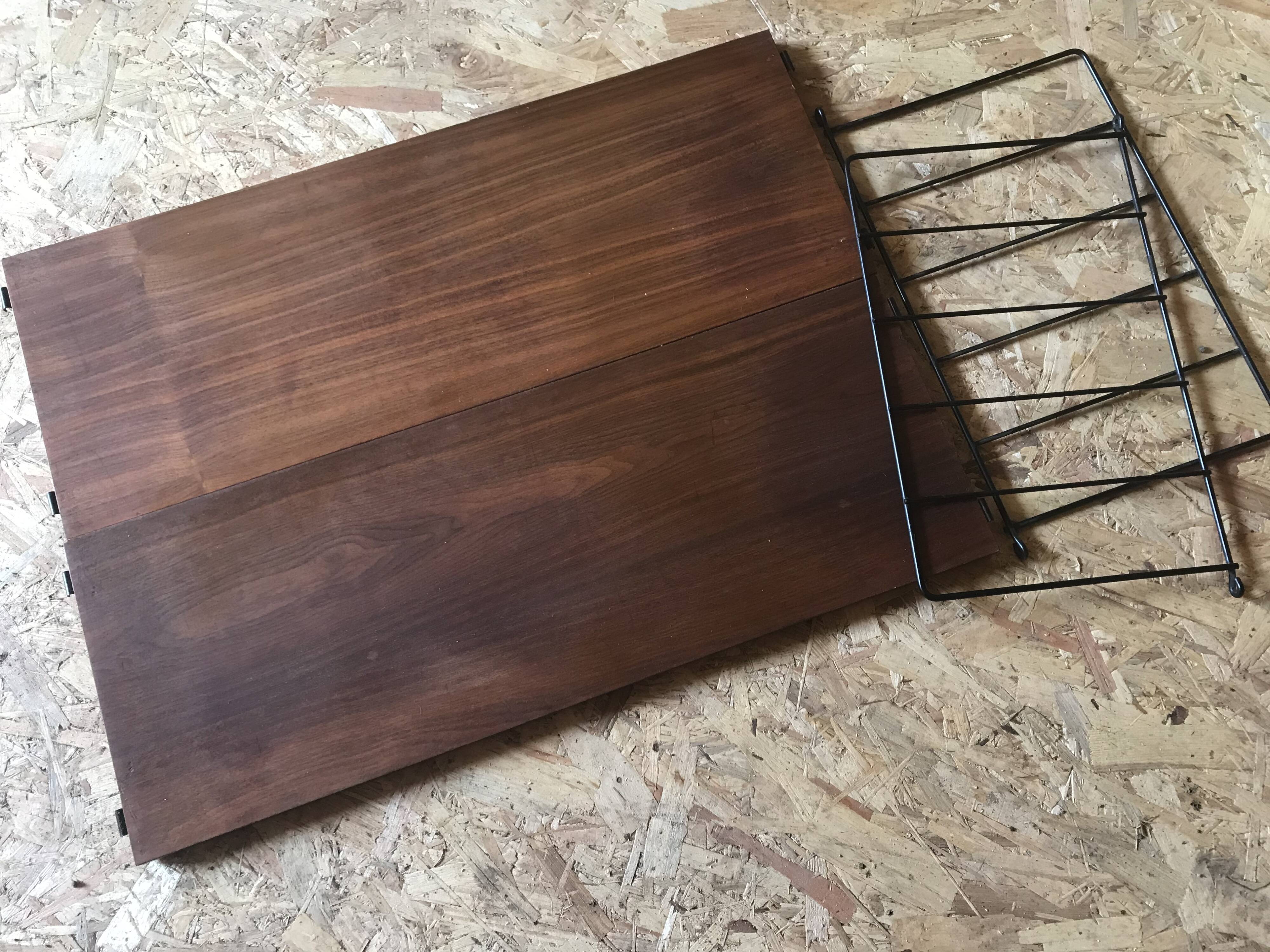 Vintage two-tier wall shelf string