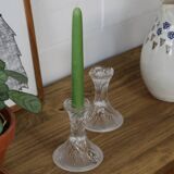 Pair of crystal candlesticks