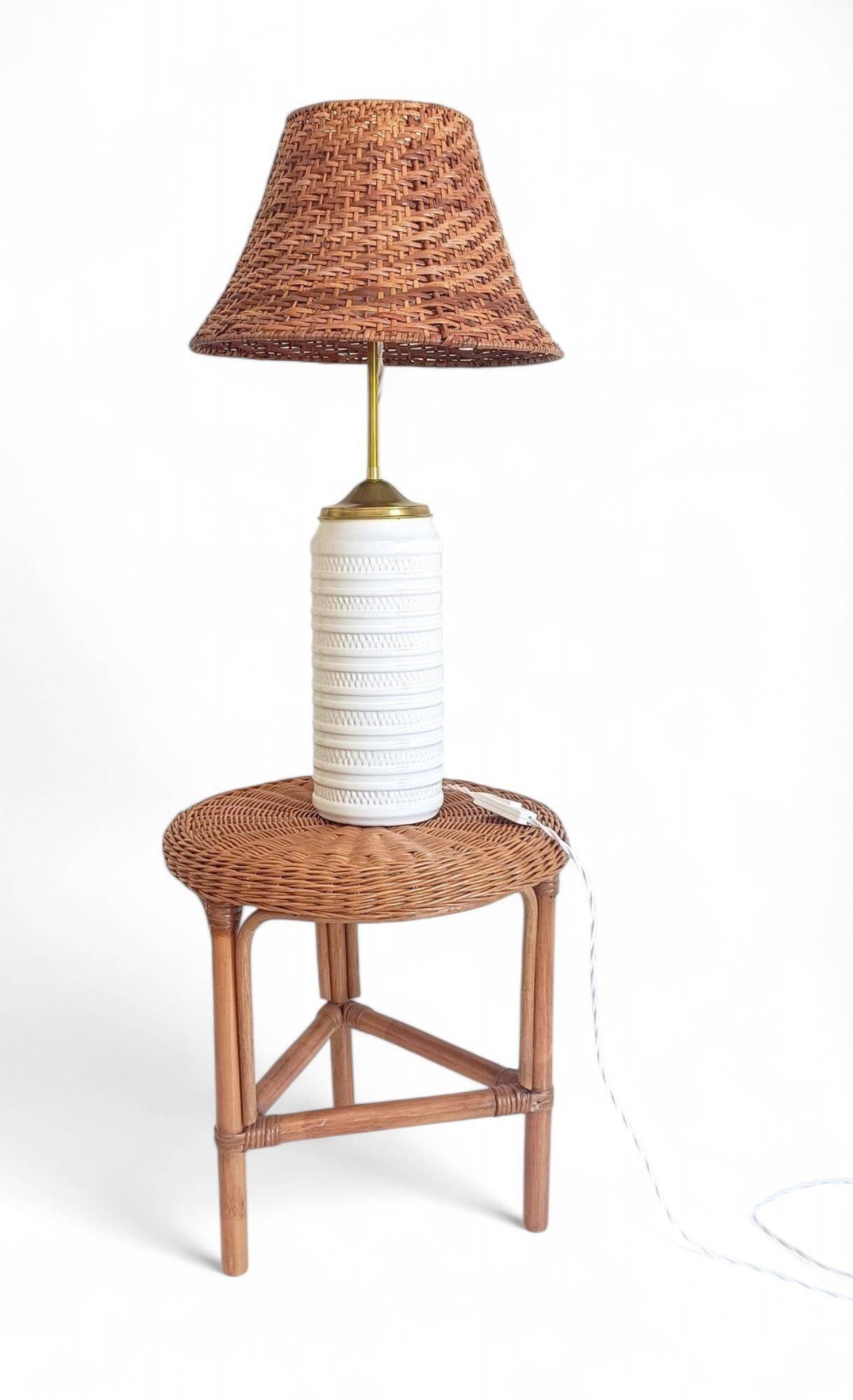 Midcentury Ceramic and Brass Table Lamp by Carstens Tönnieshof, 1960s