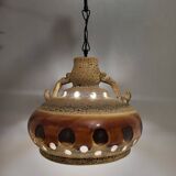 Glazed ceramic pendant light, West Germany 1960-70