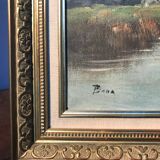 Oil on canvas riverside