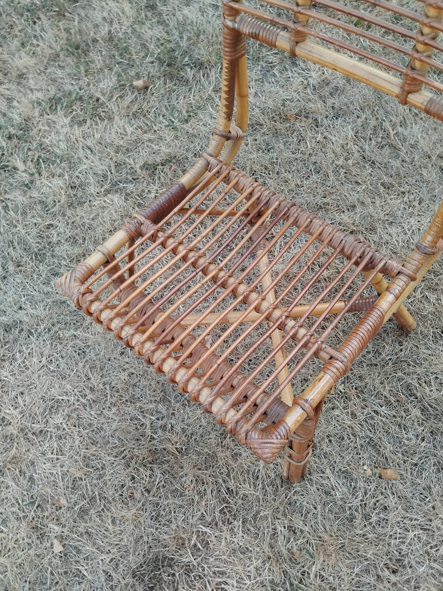 vintage antique rattan armchair