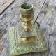 Gilded bronze candle holder, Asian fish decoration, China