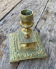 Gilded bronze candle holder, Asian fish decoration, China