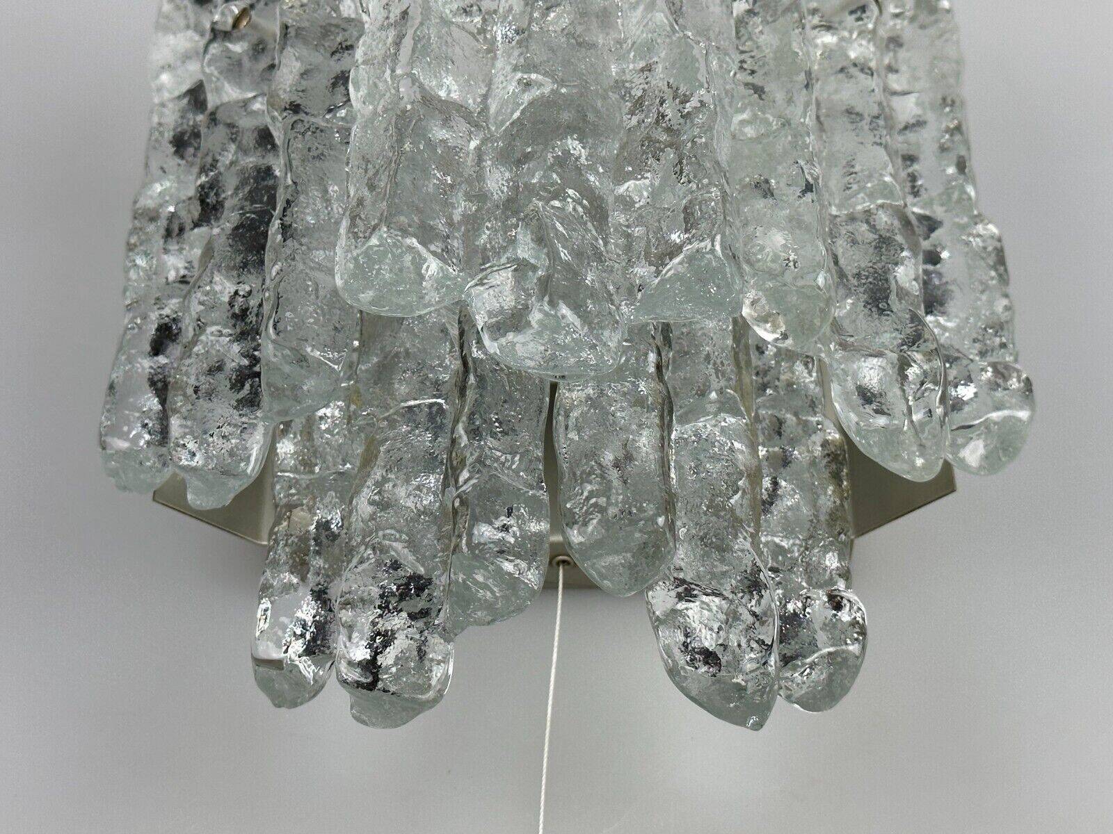60s 70s wall lamp J.T. Kalmar Austria Ice Glass Wall Sconce Space Age