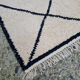 Tapis berbère en laine cadre noir 182x347 cm