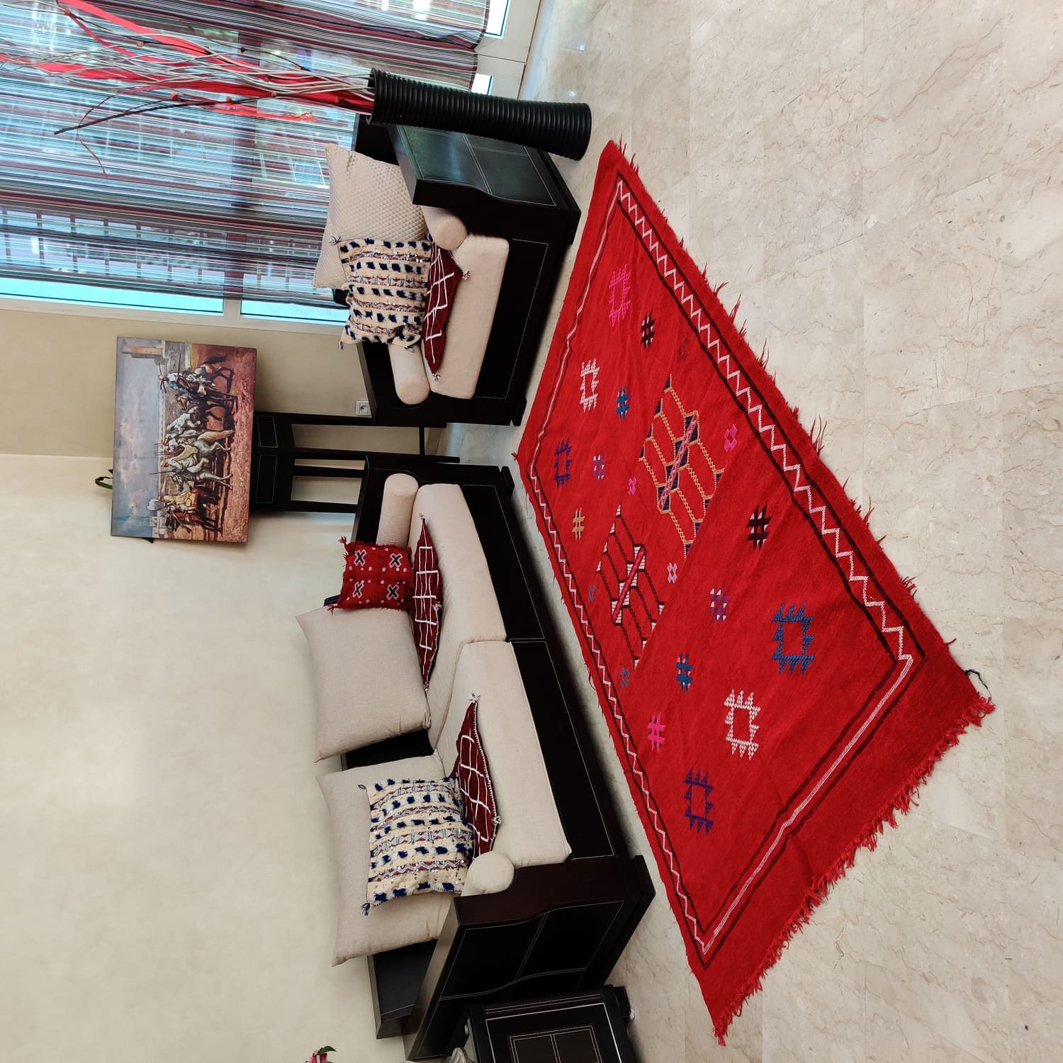 Tapis Berbère rouge ethnique 140x235 cm