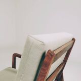 Fauteuil vintage olive vert velours côtelé 1960