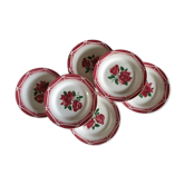 Lot de 6 assiettes plates "Cibon" de la manufacture française de Digoin et Sarreguemines