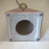 Pyramidal lamp base in Brussels porcelain with pink terrazzo effect