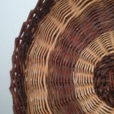 Large two-tone wicker tray