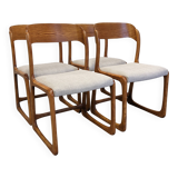 Set of 4 Baumann sled chairs, France circa 1970.