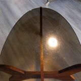 Scandinavian coffee table, rosewood and smoked glass, 1960