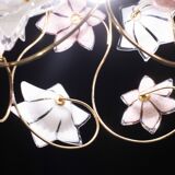 Charming Murano vintage chandelier white and pink flowers