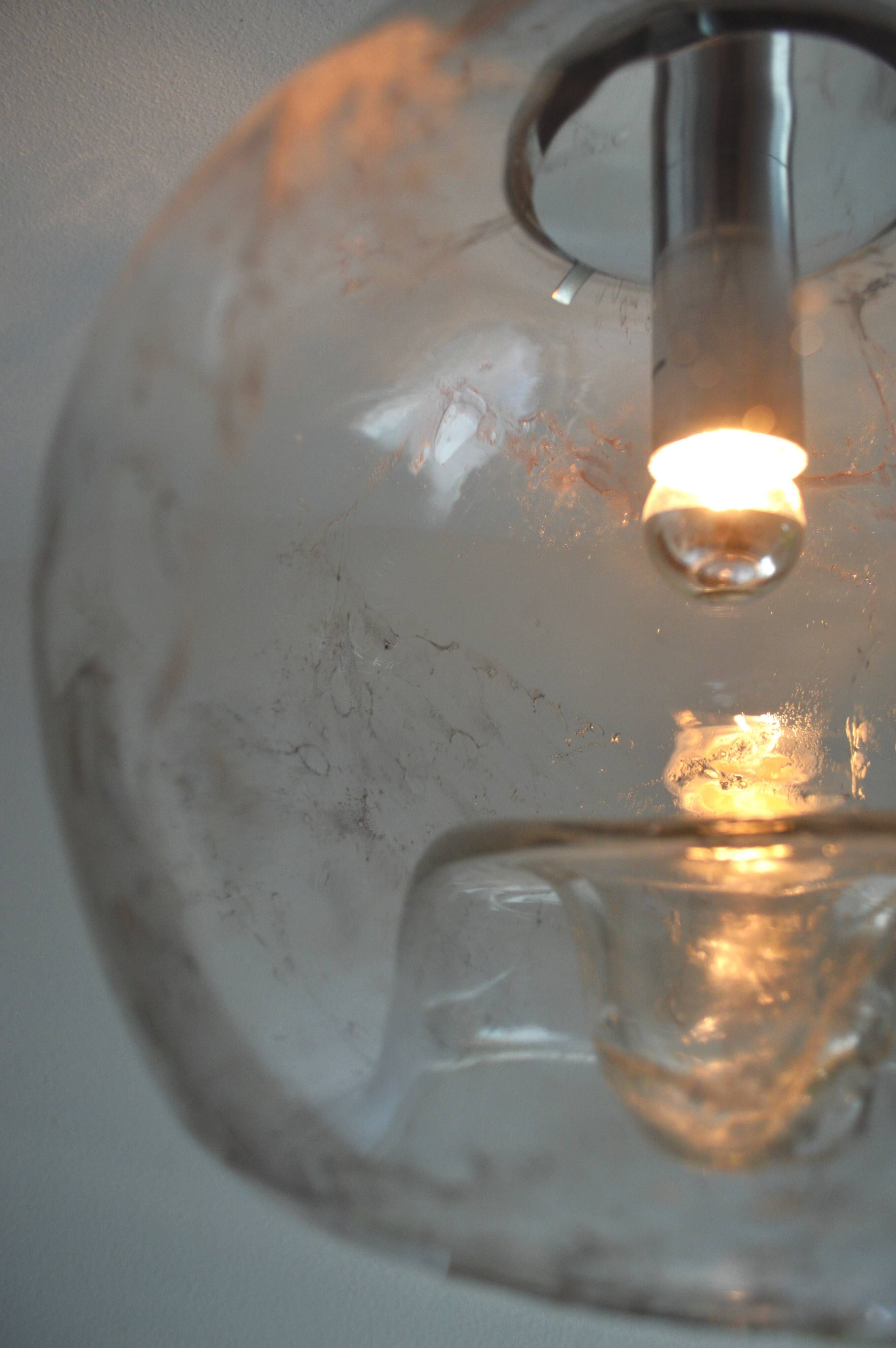 Vintage 1960s Doria design ceiling light in crystal glass