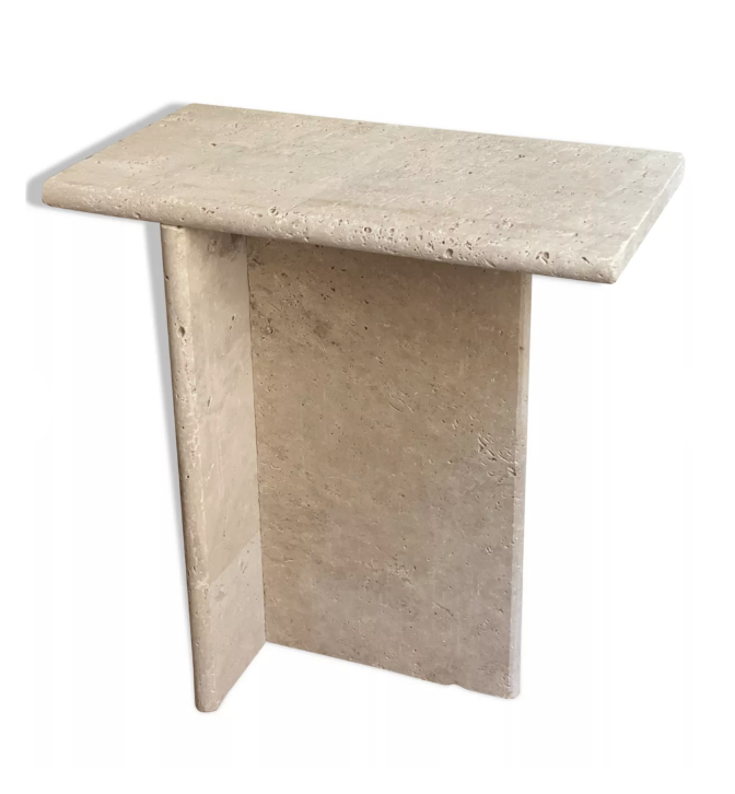 Travertine stone side table