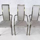 Set of 6 metal and fabric chairs by BC Design