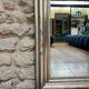 Antique Louis-Philippe mirror 126/80.5cm gilded with silver leaf trumeau