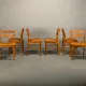 Razorblade style dining chairs by Henning Kjærnulf Oak and Leather Denmark