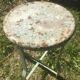 Patinated metal industrial stool