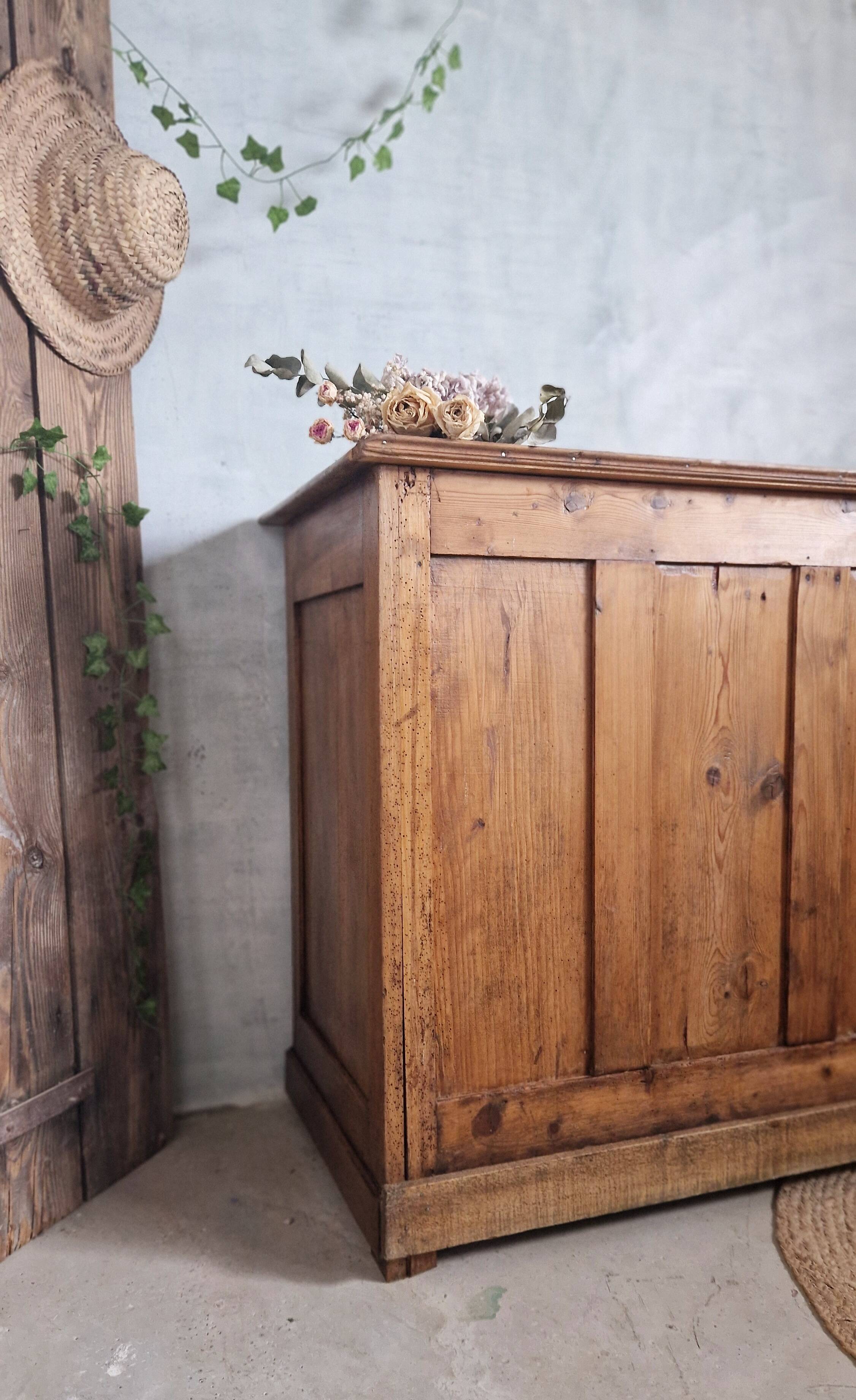 Old open walnut buffet