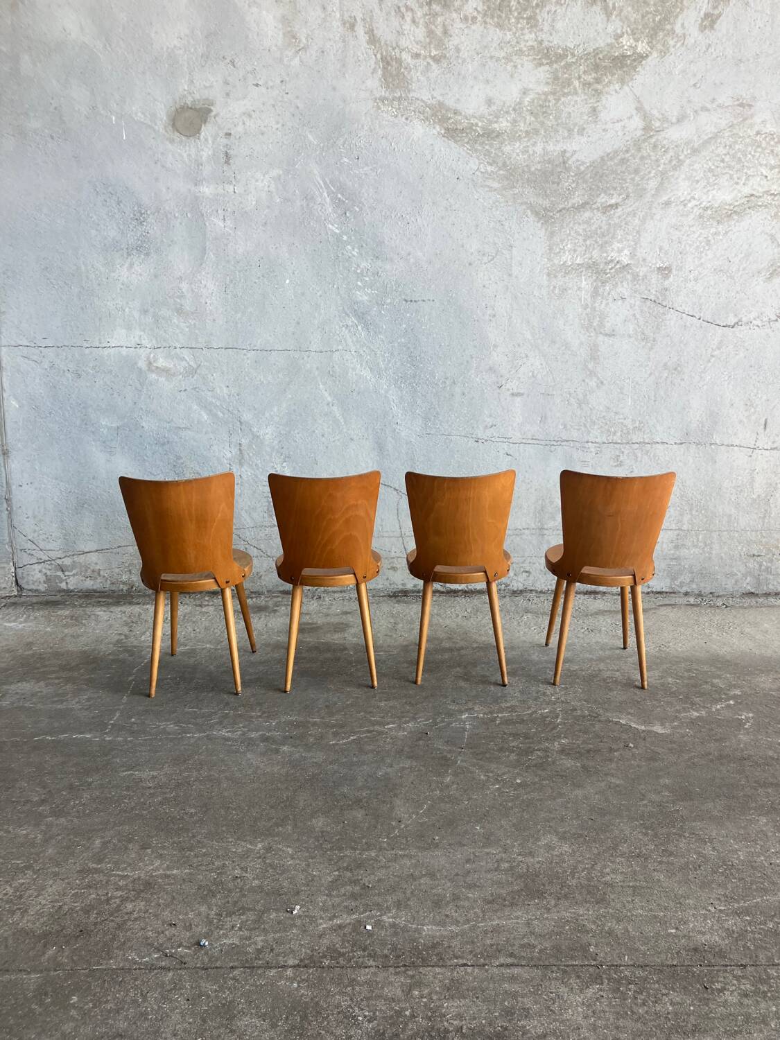 Set of 4 Baumann bistro chairs, 1960s