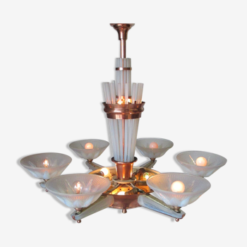 Chandelier Art Deco Petitot glassware ezan